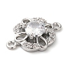 Brass Pave Clear Cubic Zirconia Connector Charms KK-G503-32P-2
