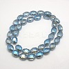 Faceted Electroplate Crystal Glass Oval Beads Strands EGLA-F058B-02-2