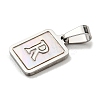 304 Stainless Steel Pave Natural White Shell Pendants STAS-S130-03P-R-2