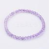 Natural Amethyst Beaded Stretch Bracelets BJEW-JB02459-09-1