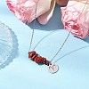 Natural Red Jasper Chip & Constellation Pendant Necklaces NJEW-JN05084-01-2