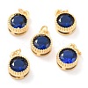 Real 18K Gold Plated Brass Inlaid Cubic Zirconia Charms ZIRC-L100-081G-2