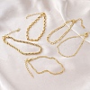 5Pcs 5 Styles Brass Chain Bracelets for Women BJEW-D357-02G-3