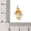 Brass Micro Pave Cubic Zirconia Charms KK-M295-21G-3