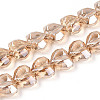 Electroplate Transparent Glass Beads Strands EGLA-B012-AB13-1