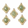 PVD Vacuum Plating 201 Stainless Steel Natural Green Aventurine Pendants STAS-C064-VC879-1