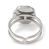 304 Stainless Steel Enamel Open Cuff Rings for Women RJEW-F166-41P-02-3