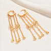 Elegant Gold Plated Brass Tassel Dangle Leverback Earrings for Women EE5816-1