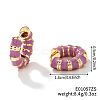 Brass Striped Enamel Bamboo Hoop Earrings YF1194-8-1