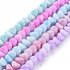 Opaque Baking Painted Crackle Glass Beads Strands EGLA-S174-22A-1