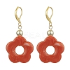Acrylic Flower Dangle Leverback Earrings EJEW-JE05625-03-1