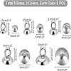 60Pcs 10 Style 201 Stainless Steel Bead Cap Pendant Bails STAS-UN0028-25-5