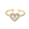 Brass Micro Pave Cubic Zirconia Cuff Rings for Women RJEW-U031-02G-2