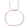 Bohemian Style Adjustable Faux Pearl & Glass Seed Bead Braided Bead Bracelets for Women OE9655-2-1