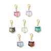 Cat Head Glass Pendants Decorations HJEW-JM03609-S-1