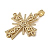 Cross Brass Micro Pave Clear Cubic Zirconia Pendants KK-G435-25G-5