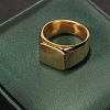 Square 304 Stainless Steel Finger Rings WGB1DFB-30-1