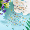 100Pcs 5 Colors Transparent Electroplate Glass Bead Caps EGLA-TA0013-10-5