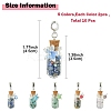 10Pcs 5 Color Alloy & Glass Bottle Pendants PALLOY-YW00057-3