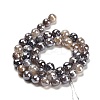 Electroplated Natural Botswana Agate Round Beads Strands G-L598-A03-02-3