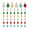 48Pcs 6 Colors Glass Charms KK-PH0010-45-7