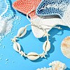 Natural Shell & Synthetic Turquoise Starfish Braided Bead Bracelets BJEW-JB10081-8