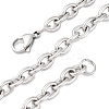 201 Stainless Steel Cable Chain Necklaces NJEW-Q013-12B-P-2