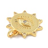 Rack Plating Brass Micro Pave Cubic Zirconia Pendants KK-Z071-77G-01-2