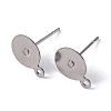 Original Color Stainless Steel Stud Earring Findings X-STAS-E029-2-1