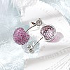 Cherry Brass Micro Pave Cubic Zirconia Stud Earrings EJEW-M077-12P-02-1