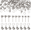 90Pcs 3 Size 202 Stainless Steel Ball Stud Earring Findings STAS-TA0002-22-1