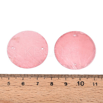 Spray Painted Natural Capiz Shell Disc Links Connector Charms SSHEL-T017-32F-1