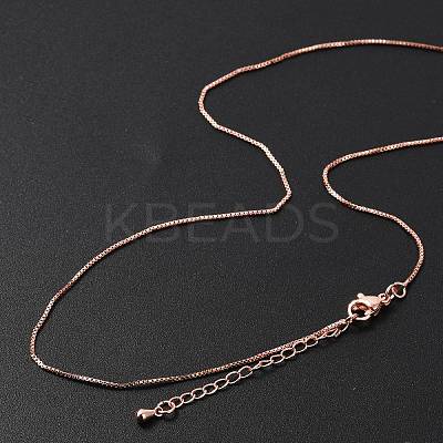 Brass Box Chain Necklaces for Women NJEW-D302-41RG-1