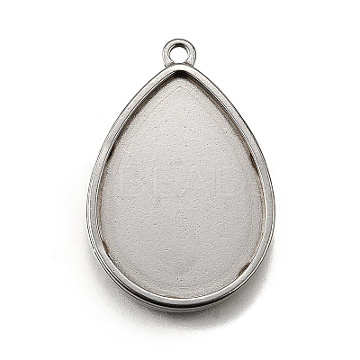 304 Stainless Steel Pendant Cabochon Settings STAS-S181-02P-A-1