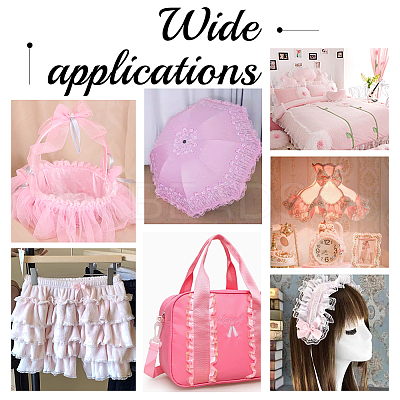 10M 10% Spandex 90% Polyamide Layered Pleated Lace Ribbon OCOR-GA0002-42B-1