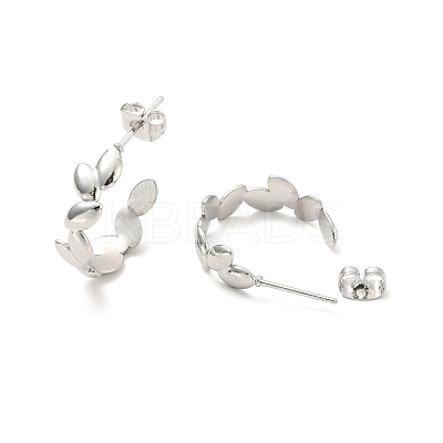 Non-Tarnish 304 Stainless Steel Leaf Wrap Stud Earring EJEW-P202-03P-1