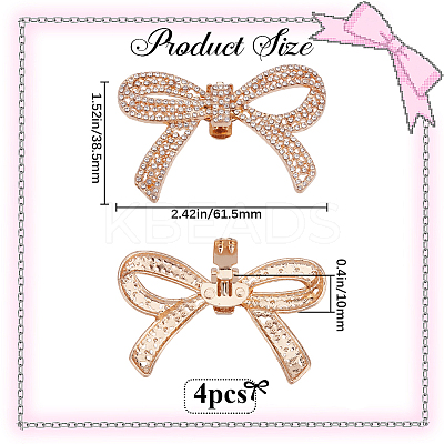 4Pcs Alloy Rhinestone Shoe Decoration AJEW-GF0009-29KCG-1