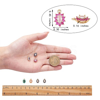 10Pcs Eco-Friendly Brass Micro Pave Cubic Zirconia Charms ZIRC-SZ0003-70-1