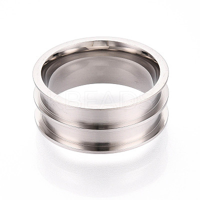 Tarnish Resistant 201 Stainless Steel Ring Core Blank for Inlay Jewelry Making RJEW-ZX002-05-6-1