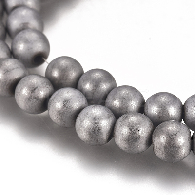 PVD Vacuum Plating Magnetic Synthetic Hematite Beads Strands G-I276-02-6mm-1