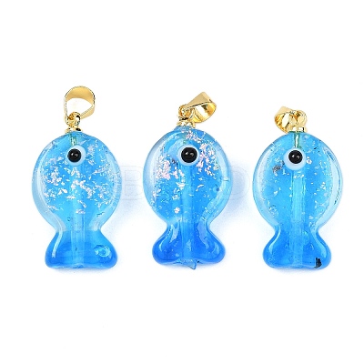 Handmade Dichroic Foil Lampwork Pendants X1-DICH-G001-01G-09-1