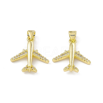 Rack Plating Brass Micro Pave Cubic Zirconia Pendants ZIRC-I061-15G-1