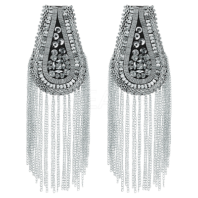 2Pcs Iron & Glass Epaulettes Costume Accessories DIY-FH0009-04B-1
