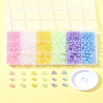 DIY Round Transparent Acrylic Beads Bracelets Making Kits DIY-FS0008-17-1