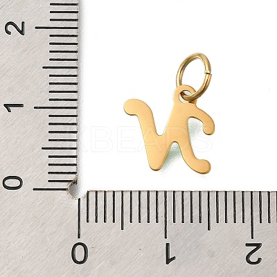 Ion Plating(IP) 304 Stainless Steel Enamel Alphabet Charms STAS-F308-02G-N-1