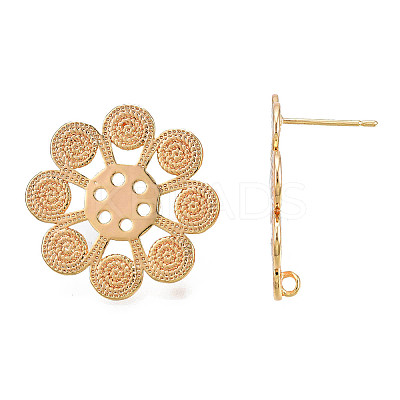 Brass Stud Earring Findings KK-N232-334LG-1