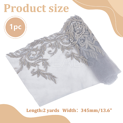 2 Yards Polyester Embroidery Flower Lace Trim DIY-WH0661-27A-1