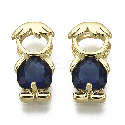Brass Cubic Zirconia Pendants X-ZIRC-N039-036-NF-1