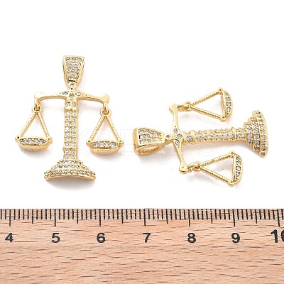 Rack Plating Brass Micro Pave Cubic Zirconia Pendants KK-H449-67G-02-RS-1