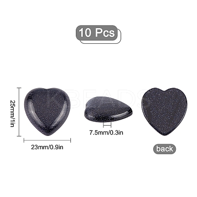10Pcs Synthetic Blue Goldstone Cabochons G-SC0001-51A-1